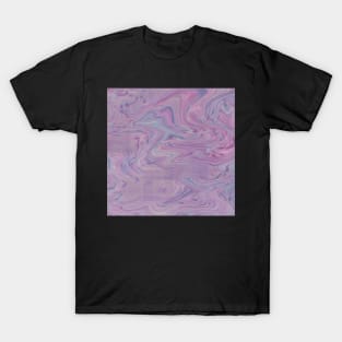 Pastel Pink Purple And Blue Pixel Swirls T-Shirt